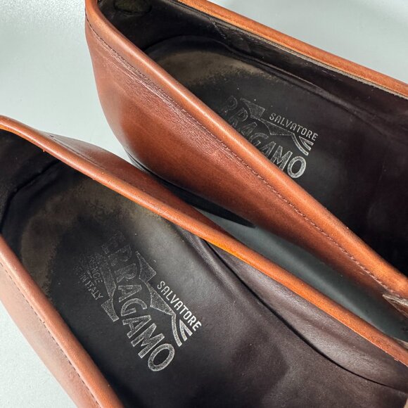 Salvatore Ferragamo Brown Leather Loafers main image 7